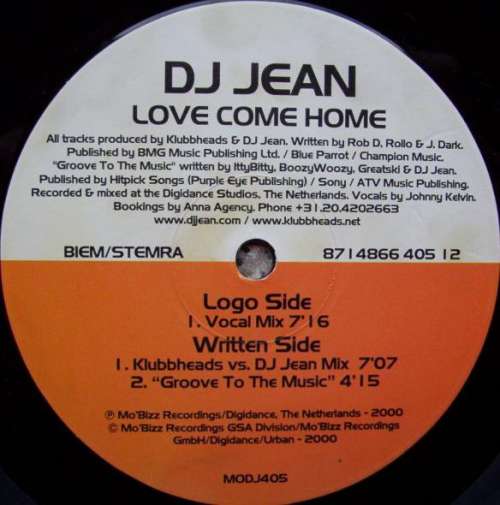 Cover DJ Jean - Love Come Home (12) Schallplatten Ankauf