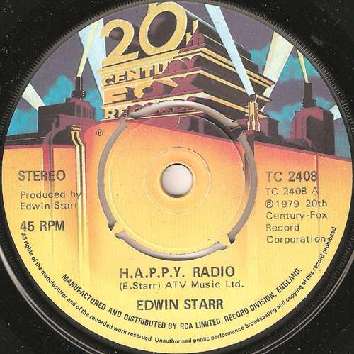 Cover Edwin Starr - H.A.P.P.Y. Radio (7, Single) Schallplatten Ankauf