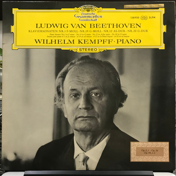 Bild Ludwig van Beethoven : Wilhelm Kempff - Klaviersonaten Nr.1 F-Moll · Nr.19 In G-Moll · Nr.12 As-Dur · Nr.20 G-Dur (LP, Album, Tul) Schallplatten Ankauf