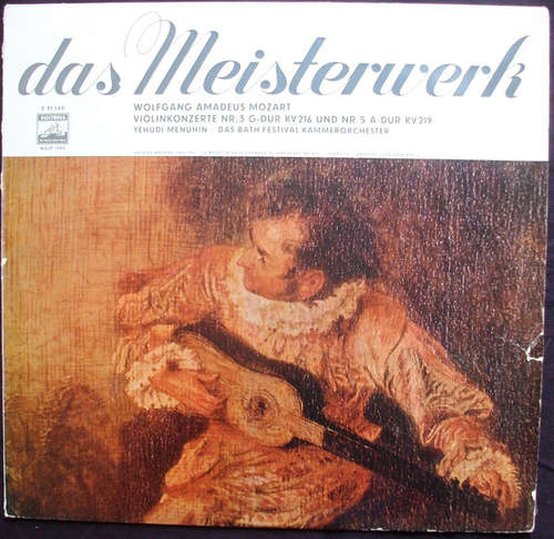 Bild Wolfgang Amadeus Mozart - Yehudi Menuhin, Bath Festival Chamber Orchestra - Violinkonzert Nr.3 G-dur Kv 216; Violinkonzert Nr. 5 A-dur Kv 219 (LP, Mono) Schallplatten Ankauf