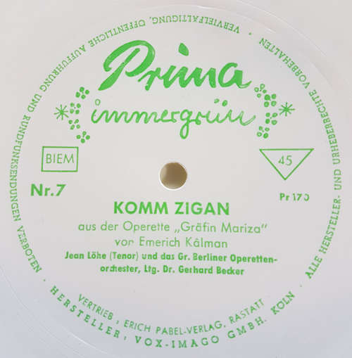 Bild Jean Löhe - Komm Zigan  (Flexi, 7, S/Sided) Schallplatten Ankauf