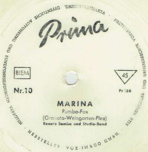 Cover Renato Sambo - Marina (Flexi, 7, S/Sided) Schallplatten Ankauf