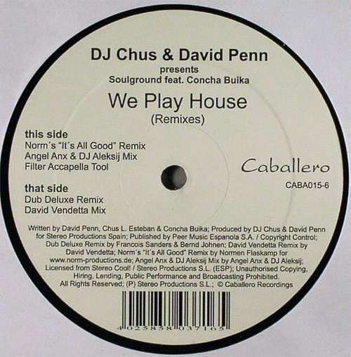 Cover DJ Chus & David Penn Presents Soulground Feat. Concha Buika - We Play House (Remixes) (12) Schallplatten Ankauf