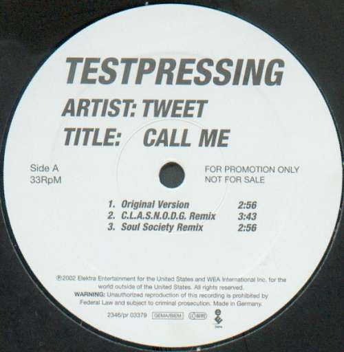 Bild Tweet - Call Me (12, Promo, TP) Schallplatten Ankauf