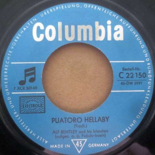 Cover Alf Bentley And His Islanders - Puatoro Hellaby / Julu Jullullu (7, Single) Schallplatten Ankauf