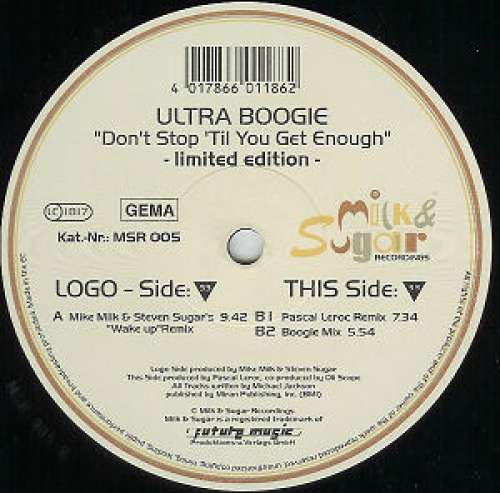 Bild Ultra Boogie (2) - Don't Stop 'Til You Get Enough (12) Schallplatten Ankauf