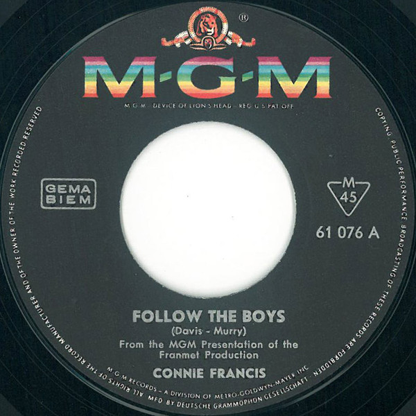 Cover Connie Francis - Follow The Boys (7, Single) Schallplatten Ankauf