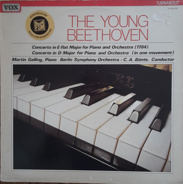 Cover Martin Galling, Berlin Symphony Orchestra*, C.A. Bünte*, Ludwig van Beethoven - The Young Beethoven (12) Schallplatten Ankauf