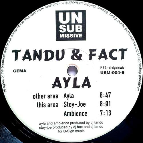 Cover Tandu* & Fact* - Ayla (12) Schallplatten Ankauf