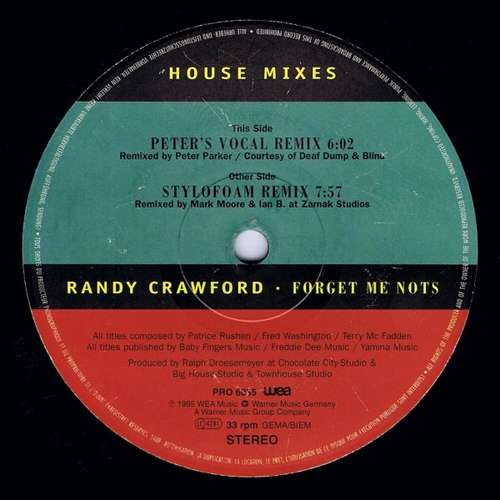 Cover Randy Crawford - Forget Me Nots (House Mixes) (12, Promo) Schallplatten Ankauf