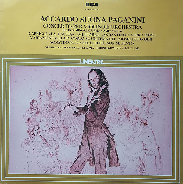 Cover Salvatore Accardo, Orchestra Filarmonica Di Roma, Elio Boncompagni - Accardo Suona Paganini Concerto Per Violino E Orchestra (LP, Album) Schallplatten Ankauf