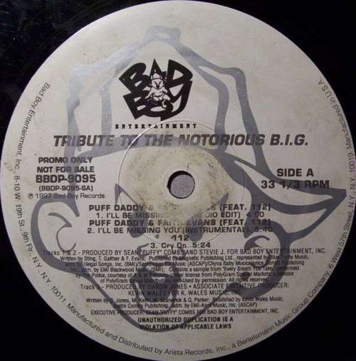 Cover Puff Daddy & Faith Evans / 112 / The Lox - Tribute To The Notorious B.I.G. (12, Promo) Schallplatten Ankauf