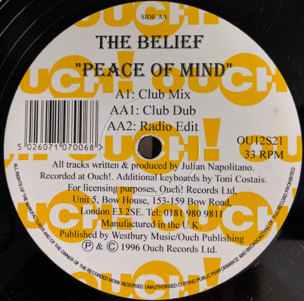 Cover The Belief - Peace Of Mind (12) Schallplatten Ankauf