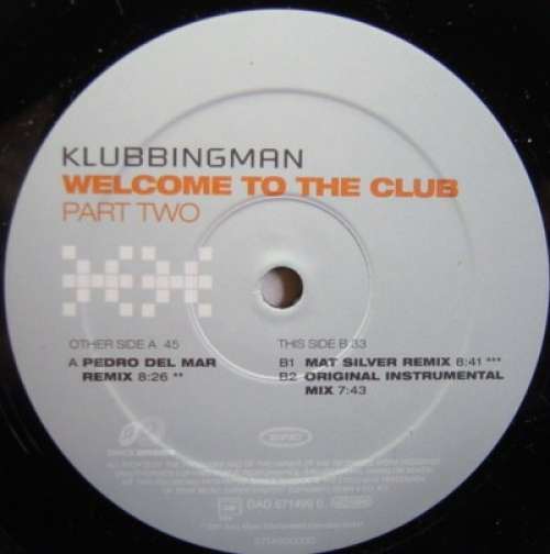Cover Klubbingman - Welcome To The Club (12, Par) Schallplatten Ankauf