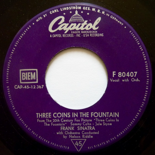 Bild Frank Sinatra - Three Coins In The Fountain (7, Single) Schallplatten Ankauf