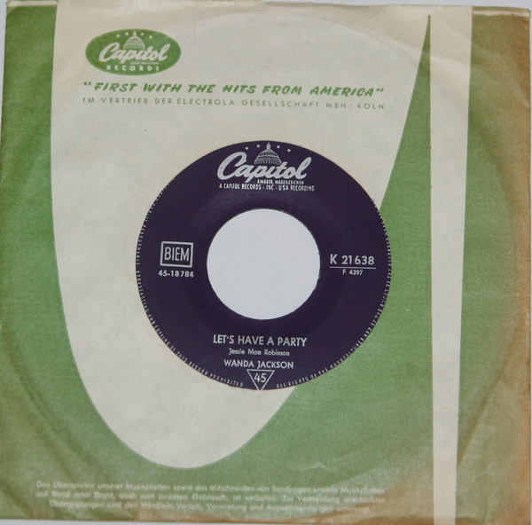 Cover Wanda Jackson - Let's Have A Party / Cool Love (7, Single, Mono) Schallplatten Ankauf