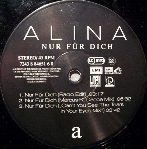 Cover Alina (3) - Nur Für Dich (12) Schallplatten Ankauf