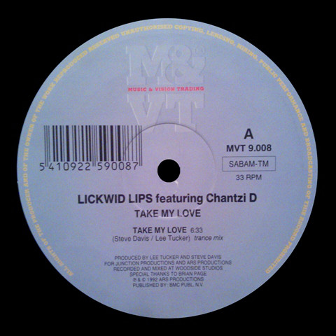 Cover Lickwid Lips Featuring Chantzi D* - Take My Love (12) Schallplatten Ankauf