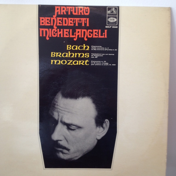 Cover Arturo Benedetti Michelangeli, Orchestra Sinfonica Da Camera Dell'Ente Dei Pomeriggi Musicali di Milano, Ettore Gracis - Bach - Brahms - Mozart (LP) Schallplatten Ankauf