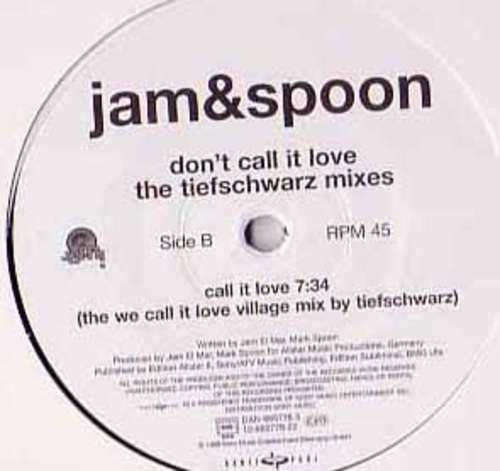 Cover Jam & Spoon - Don't Call It Love (The Tiefschwarz Mixes) (12) Schallplatten Ankauf