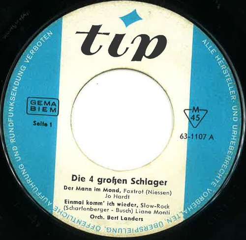 Cover Various - Die 4 Großen Schlager (7, EP, Mono) Schallplatten Ankauf