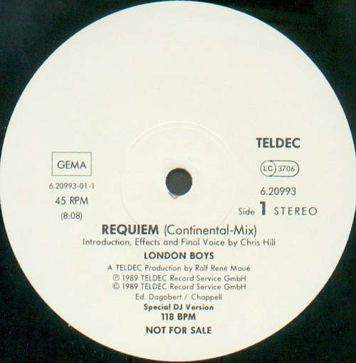 Cover London Boys - Requiem (Continental-Mix) (12, Promo, S/Sided) Schallplatten Ankauf