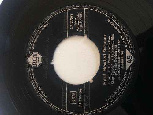 Cover Elvis Presley With The Jordanaires - Hard Headed Woman / Don't Ask Me Why (7, Single, s4 ) Schallplatten Ankauf