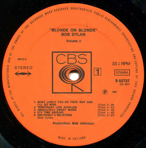 Cover Bob Dylan - Blonde On Blonde Vol.2 (LP, Album) Schallplatten Ankauf