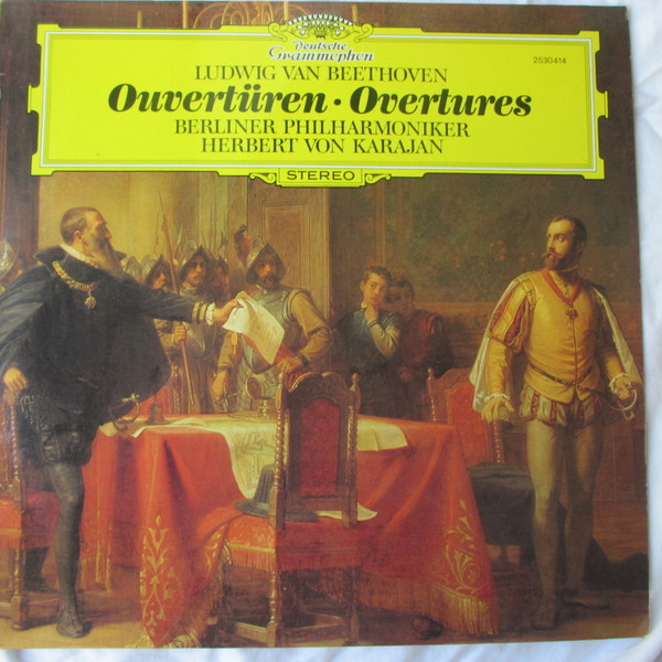 Cover Ludwig van Beethoven, Berliner Philharmoniker, Herbert von Karajan - Ouvertüren = Overtures (LP) Schallplatten Ankauf