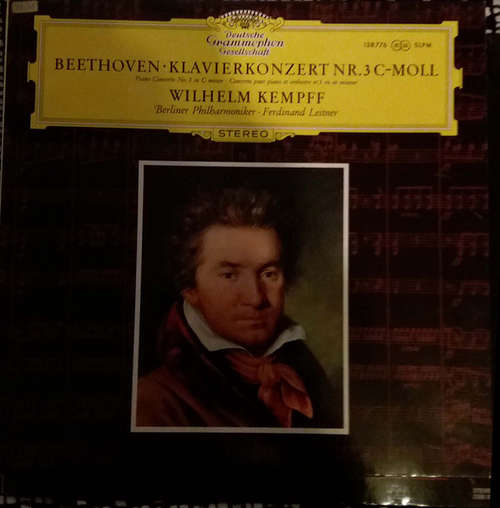 Cover Beethoven* - Wilhelm Kempff · Berliner Philharmoniker · Ferdinand Leitner - Klavierkonzert Nr. 3 C-Moll (LP) Schallplatten Ankauf