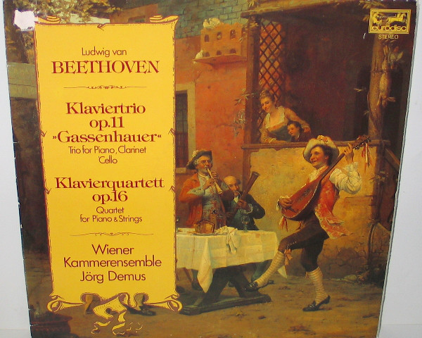 Cover Ludwig van Beethoven, Wiener Kammerensemble, Jörg Demus - Klaviertrio Op. 11 Gassenhauer / Klavierquartett Op. 16 (LP) Schallplatten Ankauf