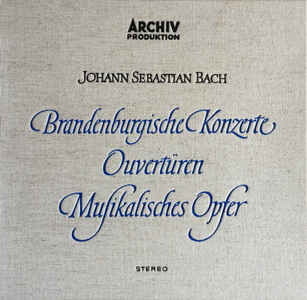 Cover Johann Sebastian Bach - Brandenburgische Konzerte / Ouvertüren / Musikalisches Opfer (5xLP, Album, Comp + Box) Schallplatten Ankauf
