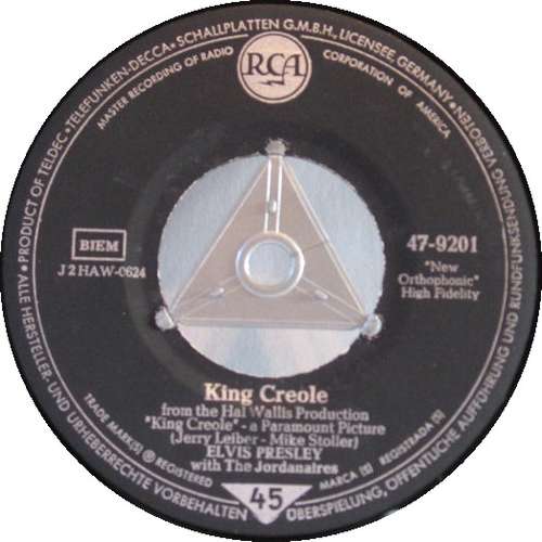 Cover Elvis Presley With The Jordanaires - King Creole / Dixieland Rock (7, Single, Mono) Schallplatten Ankauf