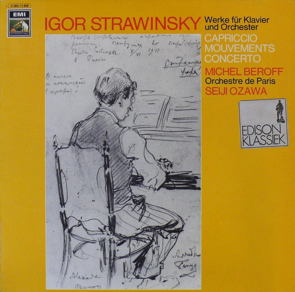 Cover Igor Strawinsky* / Michel Beroff* / Seiji Ozawa, Orchestre De Paris - Capriccio • Mouvements • Concerto (LP) Schallplatten Ankauf