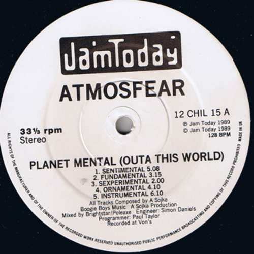 Cover Atmosfear - Planet Mental (Outa This World) / Dancing In Outer Space (12) Schallplatten Ankauf