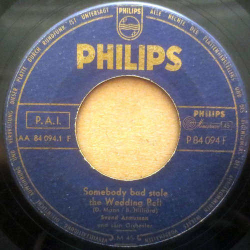 Cover Svend Asmussen - Somebody Bad Stole The Wedding Bell (7, Single) Schallplatten Ankauf