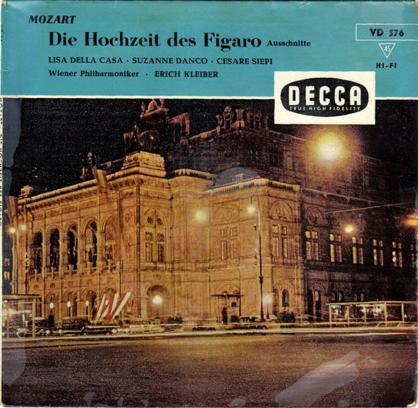 Cover Wiener Philharmoniker - Lisa Della Casa / Suzanne Danco / Cesare Siepi - Die Hochzeit Des Figaro - Ausschnitte (7, EP, Mono) Schallplatten Ankauf