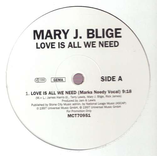 Cover Mary J. Blige - Love Is All We Need (2x12, Promo) Schallplatten Ankauf