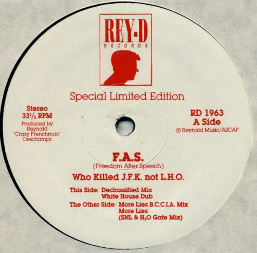 Cover F.A.S. (2) - Who Killed J.F.K. Not L.H.O. (12, Ltd) Schallplatten Ankauf