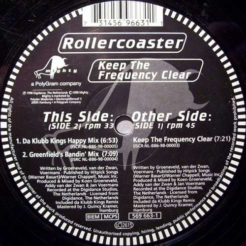 Cover Rollercoaster - Keep The Frequency Clear (12) Schallplatten Ankauf