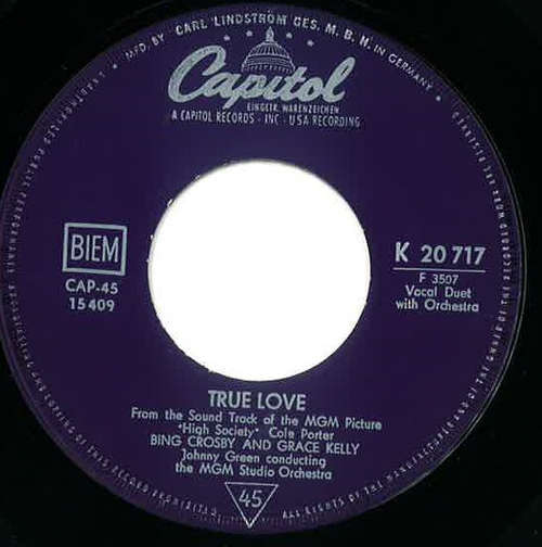 Bild Bing Crosby - True Love / Well Did You Evah? (7, Single, RE) Schallplatten Ankauf