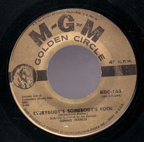 Cover Connie Francis - Everybody's Somebody's Fool / Al Di La (7, Single) Schallplatten Ankauf