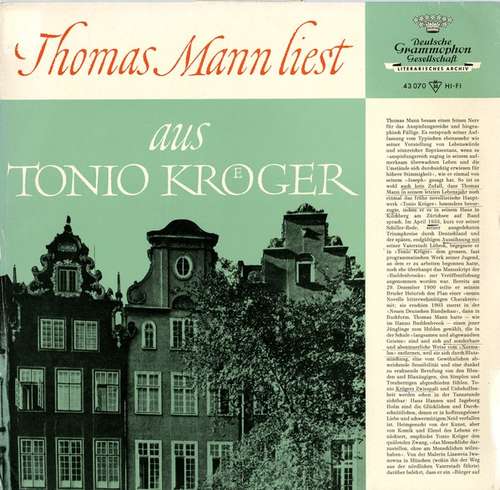 Bild Thomas Mann - Thomas Mann liest aus Tonio Kroeger (LP) Schallplatten Ankauf