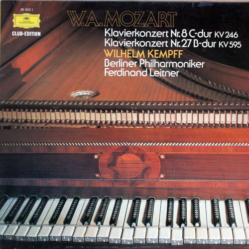 Cover zu W.A.Mozart*, Berliner Philharmoniker, Ferdinand Leitner - Klavierkonzert Nr. 8 C-dur KV 246 / Klavierkonzert Nr. 27 B-dur KV 595 (LP, Club) Schallplatten Ankauf