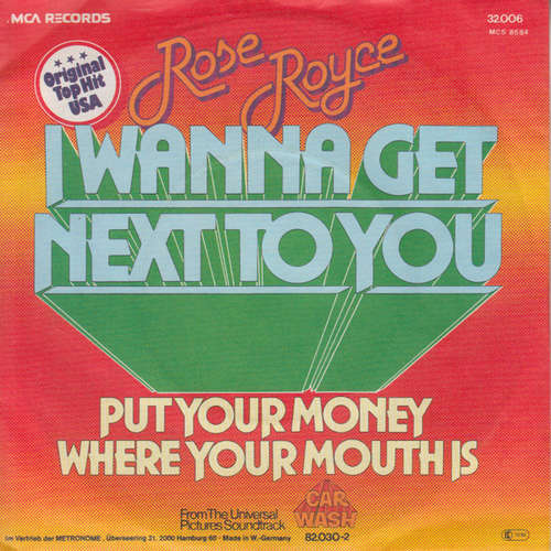 Cover Rose Royce - I Wanna Get Next To You (7, Single) Schallplatten Ankauf