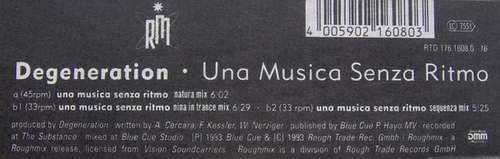 Cover Degeneration - Una Musica Senza Ritmo (12) Schallplatten Ankauf
