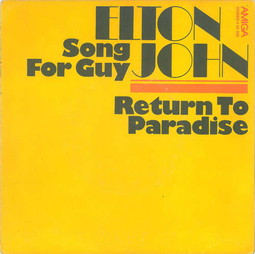 Cover Elton John - Song For Guy / Return To Paradise (7, Single) Schallplatten Ankauf