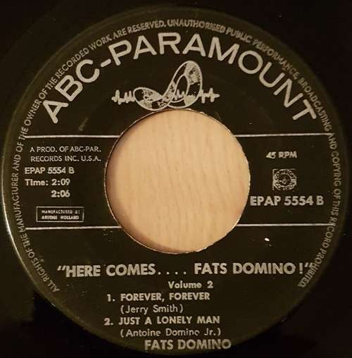 Cover Fats Domino - Here comes...  Vol. 2  (7, EP) Schallplatten Ankauf