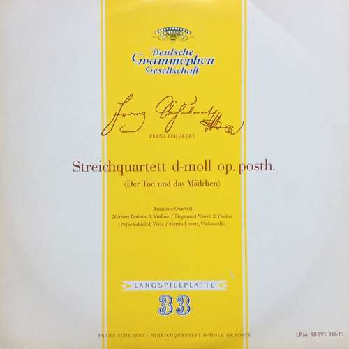 Bild Franz Schubert, Amadeus-Quartett - Streichquartett D-moll Op. Posth. (Der Tod Und Das Mädchen) (LP, Mono, RP) Schallplatten Ankauf