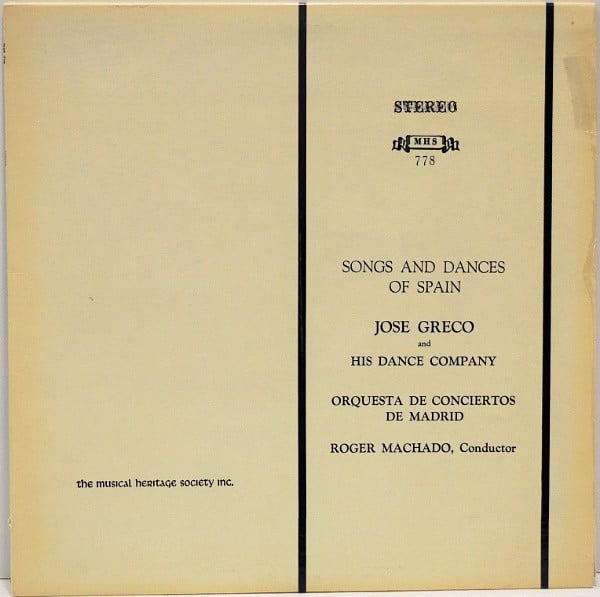 Cover Jose Greco And His Dance Company*, Orquesta De Conciertos De Madrid, Roger Machado - Songs And Dances Of Spain (LP, RE) Schallplatten Ankauf